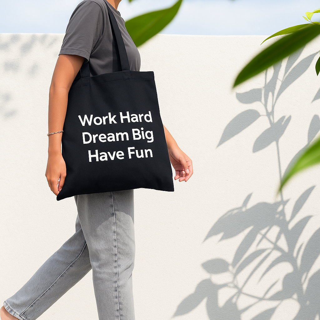 Tote Bag en coton noir – Sac écoresponsable