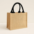 Sac signature en toile de jute – Naturel & anses noires NEYWASA Originals