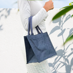 Petit sac en toile de jute bleu – Sac écoresponsable