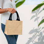 Sac signature en toile de jute – Naturel & anses noires NEYWASA Originals