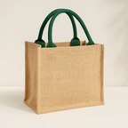 Sac signature en toile de jute – Naturel & anses vertes NEYWASA Originals