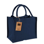 Petit sac en toile de jute bleu – Sac écoresponsable