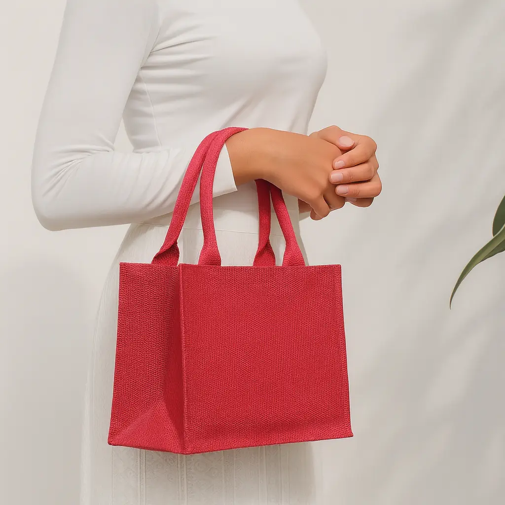 Sac signature en toile de jute – Rouge éclat NEYWASA Originals