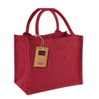 Petit sac en toile de jute rouge – Sac écoresponsable