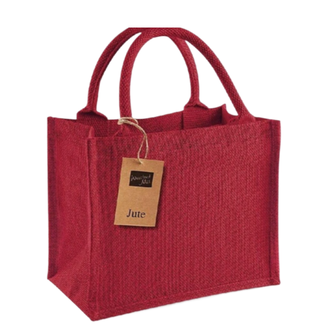 Petit sac en toile de jute rouge – Sac écoresponsable