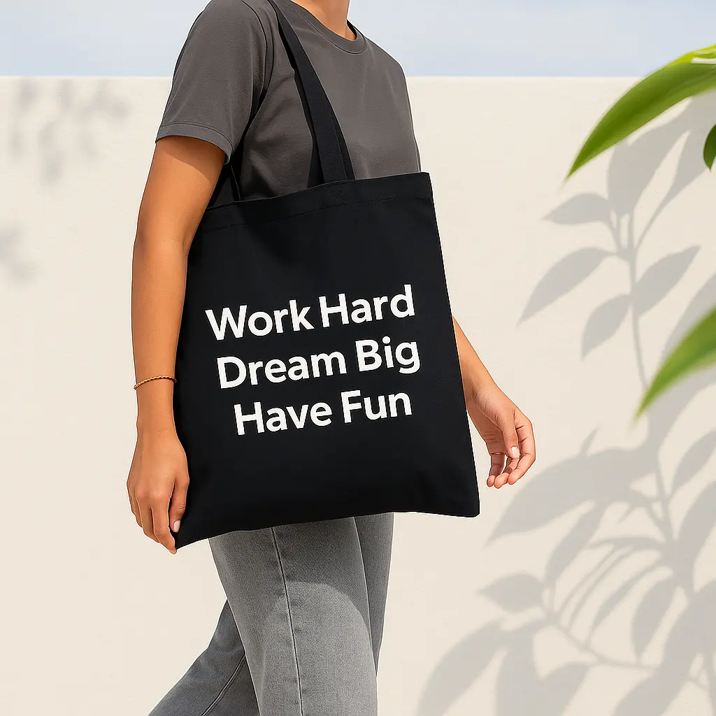 Tote Bag en coton noir - Sac écoresponsable NEYWASA Originals