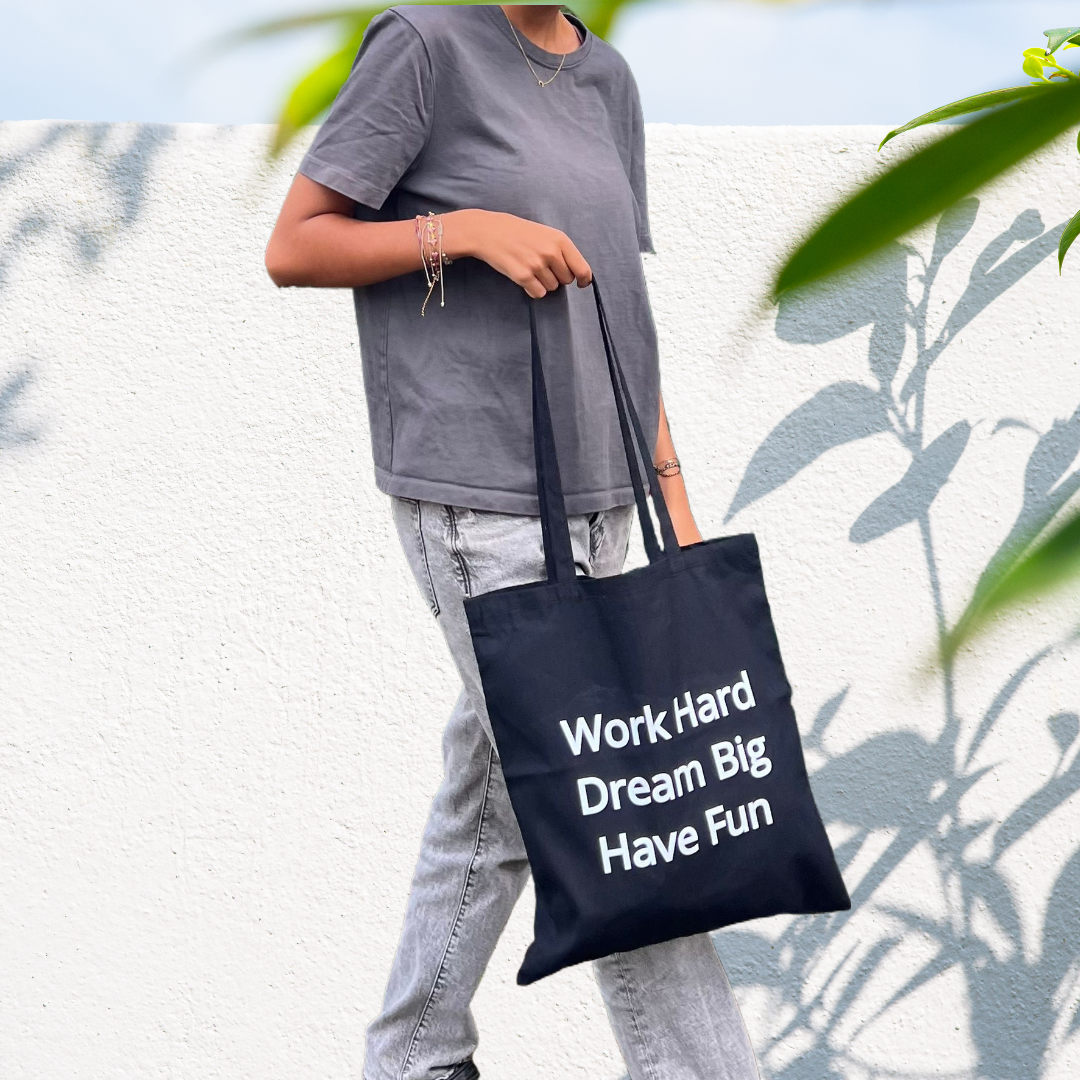 Tote Bag en coton noir – Sac écoresponsable